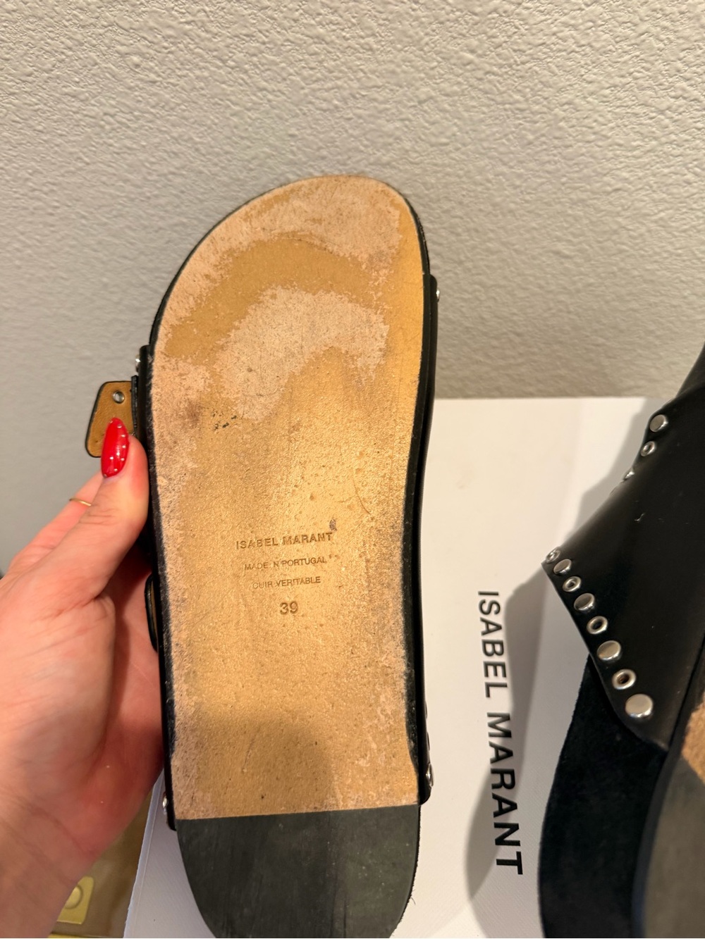 Isabel Marant Lennyo Black Studded Sandals, 39 - Picture 9 of 12